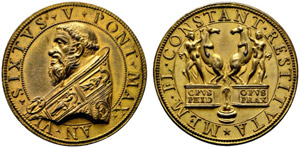 Sisto V. 1585-1590. Bronzemedaille ... 