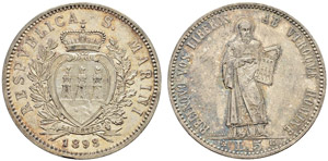 5 Lire 1898, Rom. 24.99 g. Pag. ... 