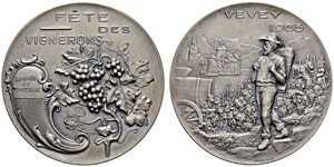 Vevey - Versilberte Bronze 1905. ... 