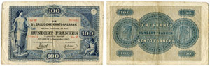 St. Gallen - 100 Franken vom 1. ... 