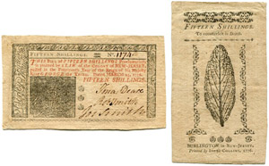 New Jersey - 15 Shillings of March ... 