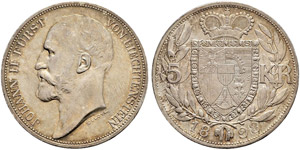Johann II. 1858-1929. 5 Kronen ... 