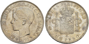 Alfonso XIII. 1886-1931. 1 Peso ... 