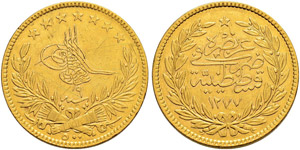 Abdul Aziz, 1861-1876. 500 Piaster ... 