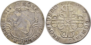 Taler 1679. Av. Berner Wappen in ... 