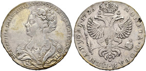 Rouble 1725, Red Mint. 27,19 g. ... 