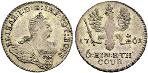 1/6 Taler 1761, Königsberg Mint. ... 
