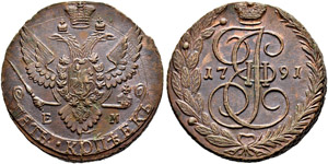 1763 - 5 Kopecks 1791, ... 