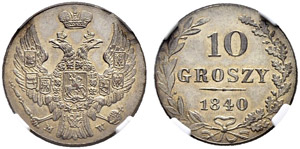 10 Groszy 1840, Warsaw Mint. ... 