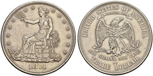 Trade Dollar 1874, CC Carson City. ... 