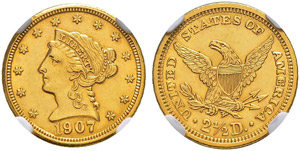 2 1/2 Dollars 1907. Fr. 114. NGC ... 