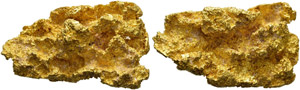 Goldnugget. Kristalline Struktur. ... 