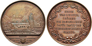 GLARUS - Bronzemedaille 1861. Auf ... 