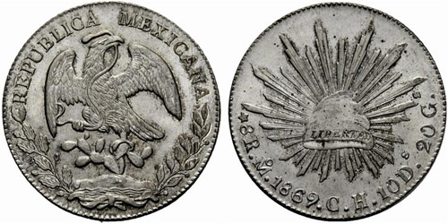 MEXIKO - Republik. 8 Reales 1869, ... 