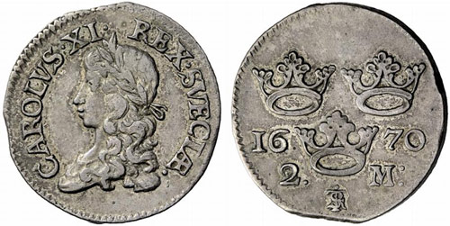 SCHWEDEN - Karl XI. 1660-1697. 2 ... 