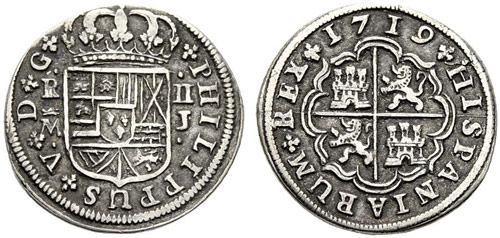 SPANIEN - Felipe V. 1700-1746. 2 ... 