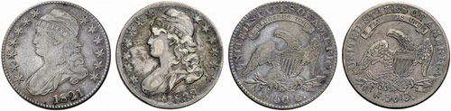 USA - ½ Dollar 1821 und 1833. ... 