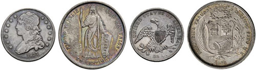 USA - Lot ¼ Dollar 1837, 1838 & ... 