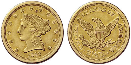 USA - 2 ½ Dollars 1842, New ... 
