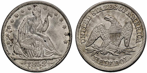 USA - ½ Dollar 1853. 12,37 g. ... 
