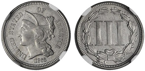 USA - 3 Cents 1868. NGC ... 