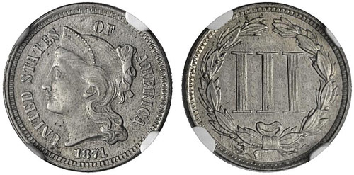 USA - 3 Cents 1871. NGC ... 