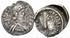 Justinus II, 565-578. Half siliqua ... 