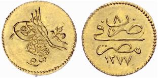 Abdul Aziz, 1861-1876. 5 Piastres ... 