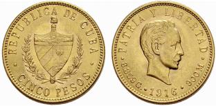 REPUBLIK - 5 Pesos 1916. 8.37 g. ... 