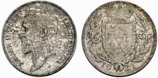 Johann II. 1858-1929. 1/2 Franken ... 
