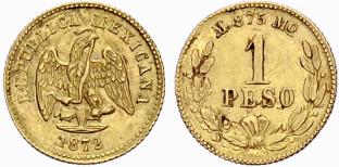 Republik. 1 Peso 1872, Mexiko. ... 