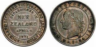 TOKENS - Penny 1871. Auckland ... 