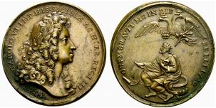 Karl VI. 1711-1740. Bronzemedaille ... 