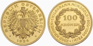I. Republik. 1918-1938. 100 Kronen ... 