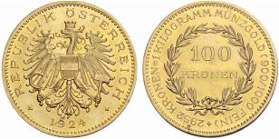 I. Republik. 1918-1938. 100 Kronen ... 