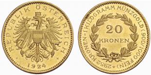 I. Republik. 1918-1938. 20 Kronen ... 