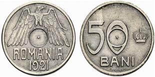 Ferdinand I. 1914-1927. 50 Bani ... 