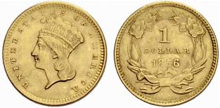 1 Dollar 1856. 1.66 g. Fr. 94. ... 