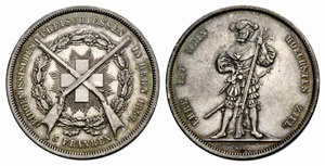Bern - 5 Franken 1857. 25.10 g. ... 