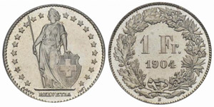 1 Franken 1904. Divo 214. HMZ ... 