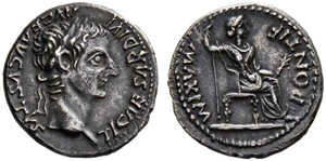 Tiberius, 14-37. Denarius 14/37, ... 