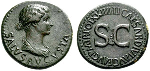 Tiberius, 14-37. Dupondius 21/22, ... 