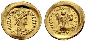 Anastasius I, 491-518. Tremissis ... 