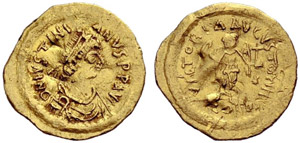 Justinianus I, 527-565. Tremissis ... 