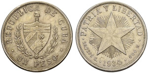 Republik - 1 Peso 1934. 26.71 g. ... 