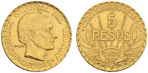 Republik - 5 Pesos 1930. 8.50 g. ... 