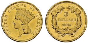3 Dollars 1860, Philadelphia. 4.98 ... 