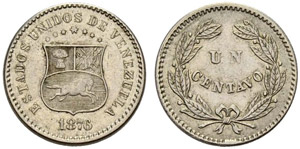 Republik - 1 Centavo 1876. 2.29 g. ... 