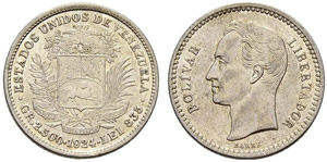 Republik - ½ Bolivar 1924. 2.46 ... 