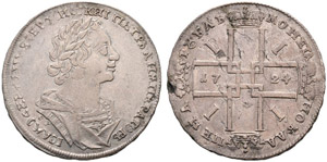 1724. Rouble 1724, Red Mint, OK. ... 